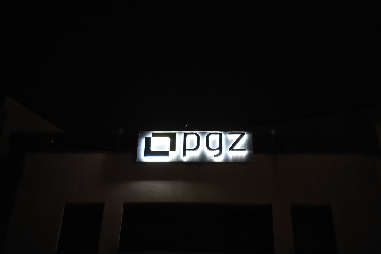 Combined glow signage close-up