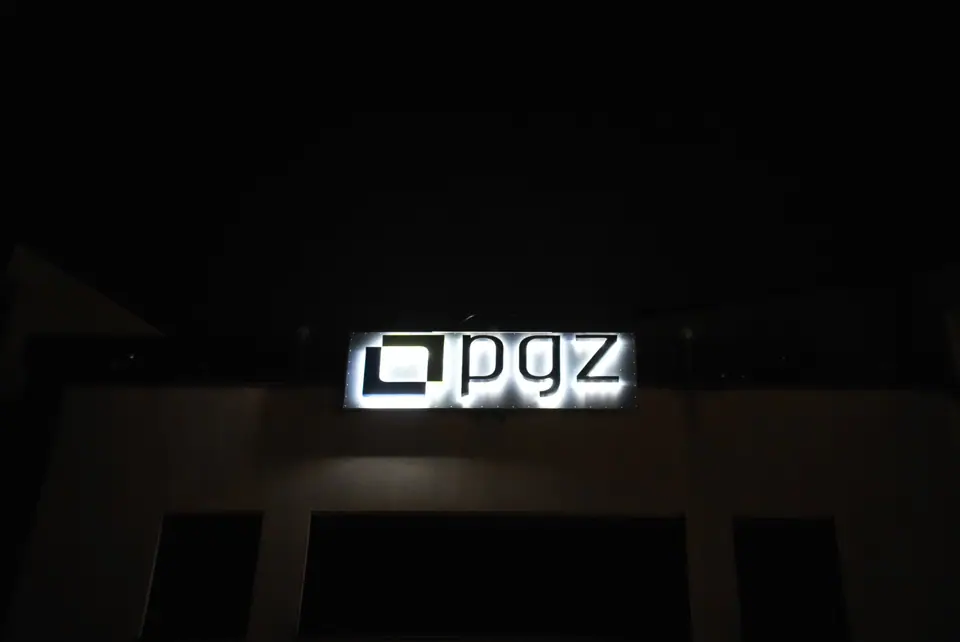 Combined glow sign close-up